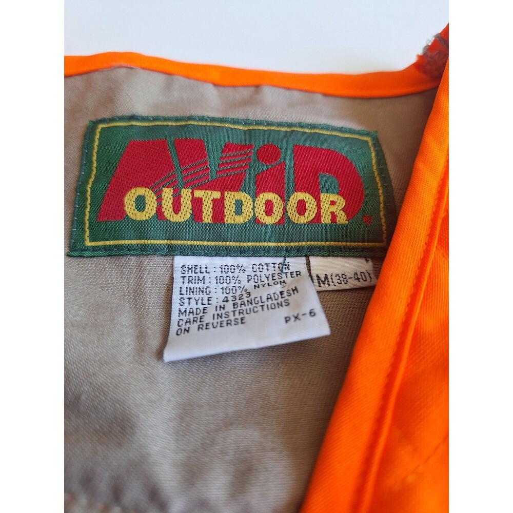 Avid Outdoor Hunting Vest Medium Neon Orange Deer Sportsman Gear Vintage - Picture 3 of 12